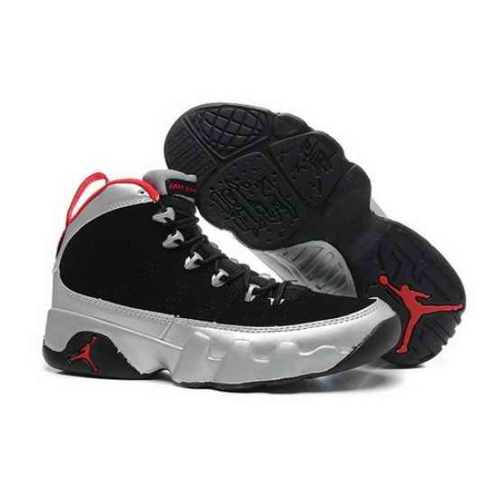 Air Jordan 9 Shoes 2014 Womens Black Silver Red